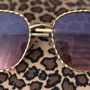 Quay Gold and Purple Sunglasses with glitter lenses